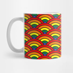 Rainbow Pride japanese wave Seigaiha pattern Mug